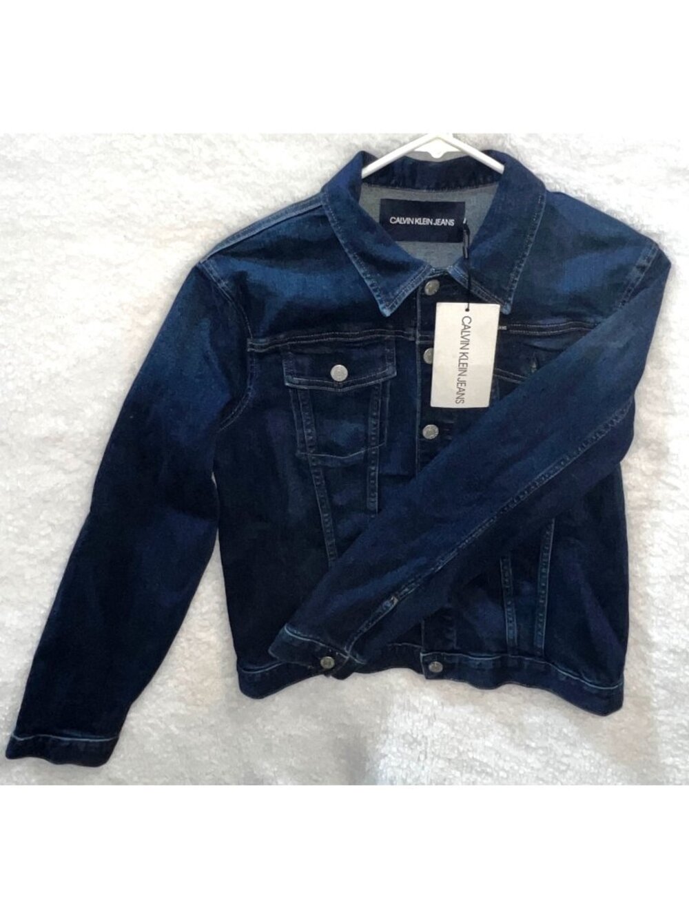 New Calvin Klein Jeans Womens Dark Wash Denim Jacket Medium